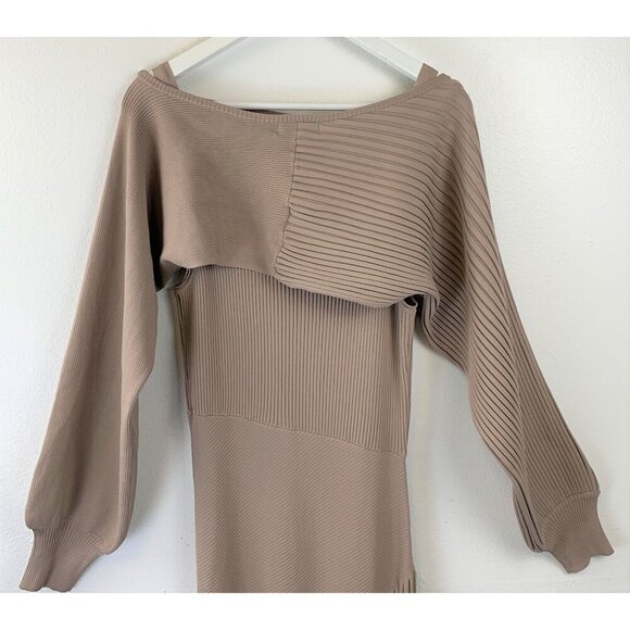 NWT NICHOLAS Alixia Knit Mixed Rib Long Sleeve Dress Size M - Picture 6 of 11